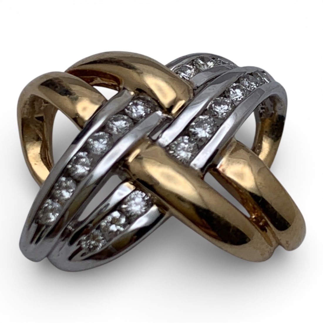 14k Yellow & White Gold Pendant With Diamonds: Marked 14k - 3/4" Long - 2.8 Dwt Gemstones Tested With Presidium Gem Tester Il - Berners Does Not Guarantee Authenticity Of Gemstones