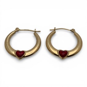 Pair Of 14k Yellow Gold Hoop Earrings
