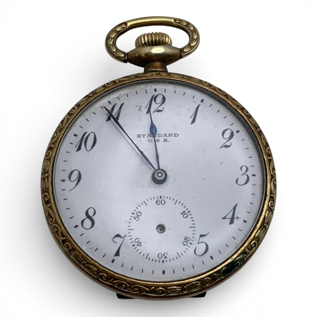 Standard 14k Gold Filled Pocket Watch: Marked On Face: Standard UsaMarked On Back Case: Nawco, Challenge 14kt Gold Filled Guaranteed 10 Years, 1350474Marked On Movement: New York Standard Watch Co Usa, 7 Jewels, Bf1795322 1/4" Long - 48.0