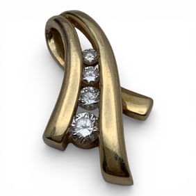 14k Yellow Gold & Diamond Pendant