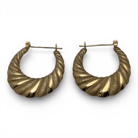 14k Yellow Gold Hoop Earrings