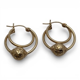 14k Yellow Gold Hoop Earrings
