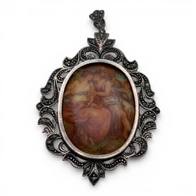 Sterling Siler & Marcasite Pin/ Pendant