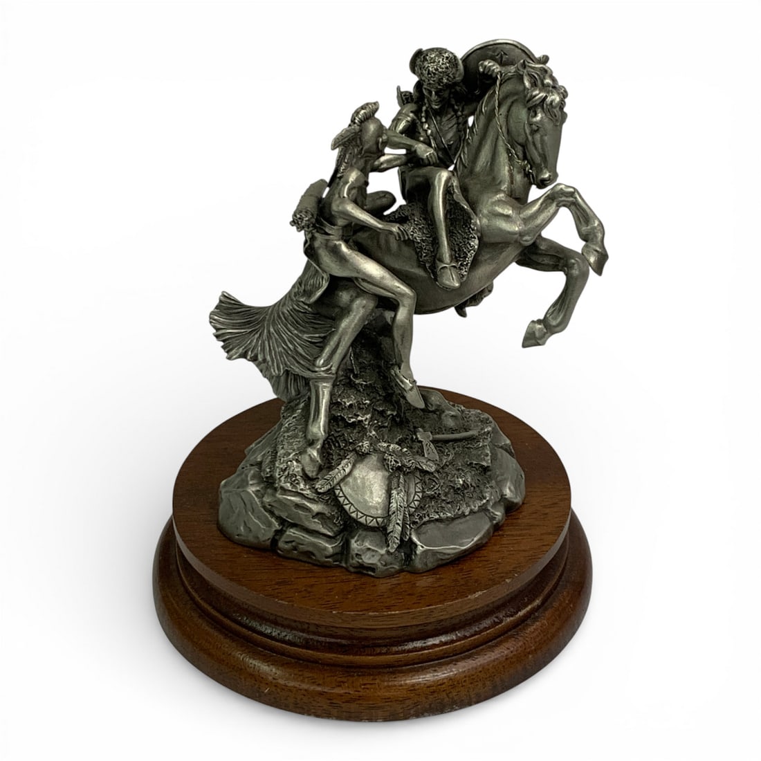 1995 Polland Fine Pewter Sculpture: Signed On Edge: Polland 95, 128/1200, Fine Pewter UsaMarked On Bottom: Warrior's Rescue, Chilmark5 1/4" TallSee Photos