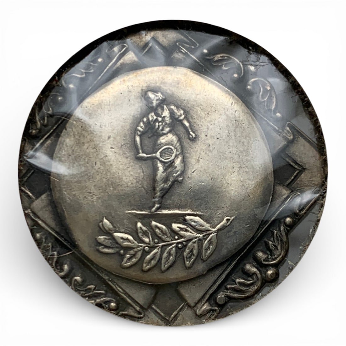 1927 Hallmarked Silver Womans Tennis Medal: Bears Hallmarks - See Photos