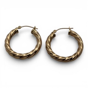 14k Yellow Gold Hoop Earrings