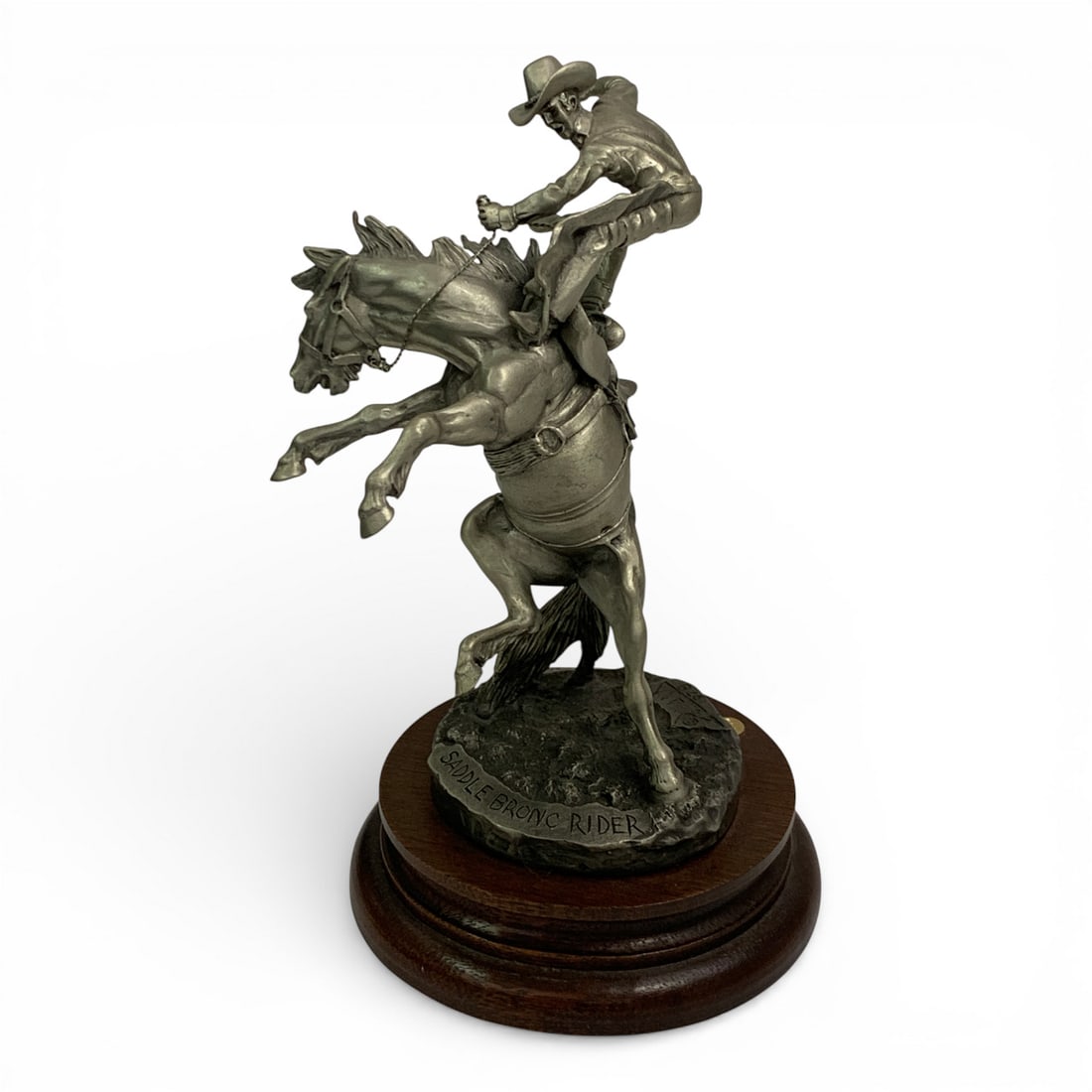 1978 Polland Fine Pewter Sculpture: Signed On Edge: Polland 1978, 237/2500, Saddle Bronc Rider, Fine Pewter UsaMarked On Bottom: Limited Edition 2500, Chilmark6 3/4" TallSee Photos
