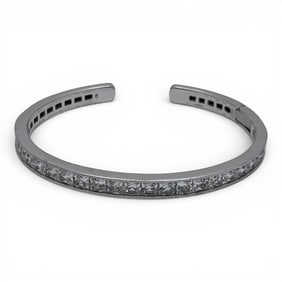 Sterling Silver & Cubic Zirconia Cuff Bracelet