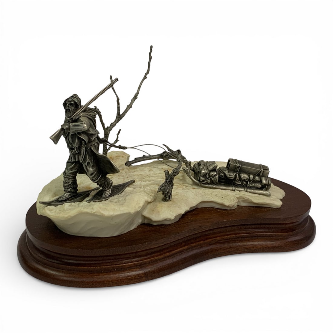 1989 Polland Fine Pewter & Porcelain Sculpture: Signed On Edge: Polland 1989Marked On Bottom: Frenchie, 17/2500, Chilmark, Fine Pewter Porcelain Usa9 1/8" Long - 5" TallSee Photos