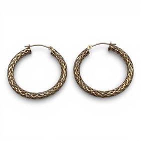 Pair Of 14k Yellow Gold Hoop Earrings