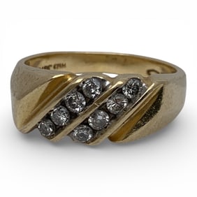 14k Yellow Gold & Diamond Ring