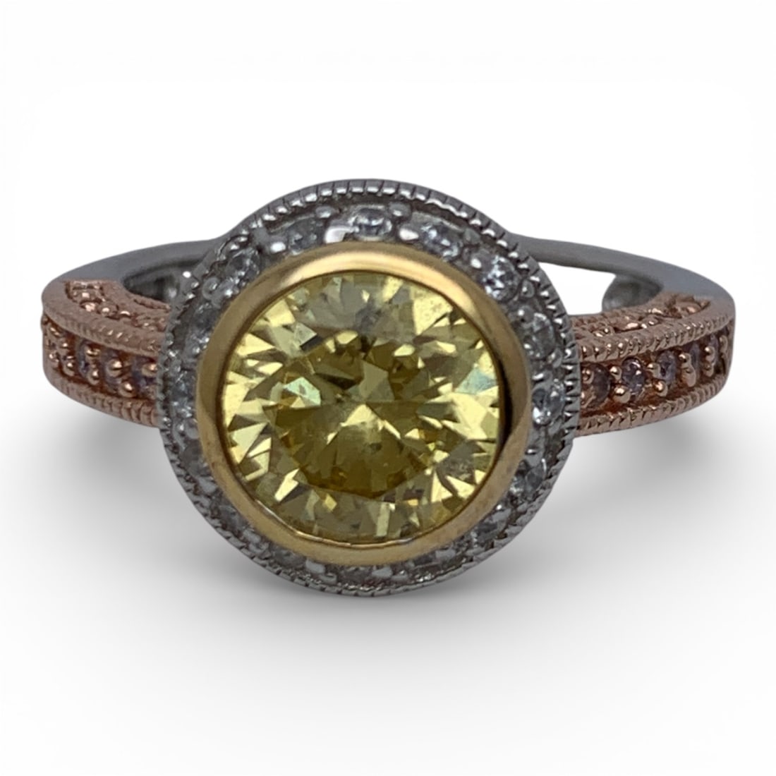 J. Esposito Sterling Silver & Cubic Zirconia Ring: Marked Espo 925 Cz - Size 8 - 5.8 Grams