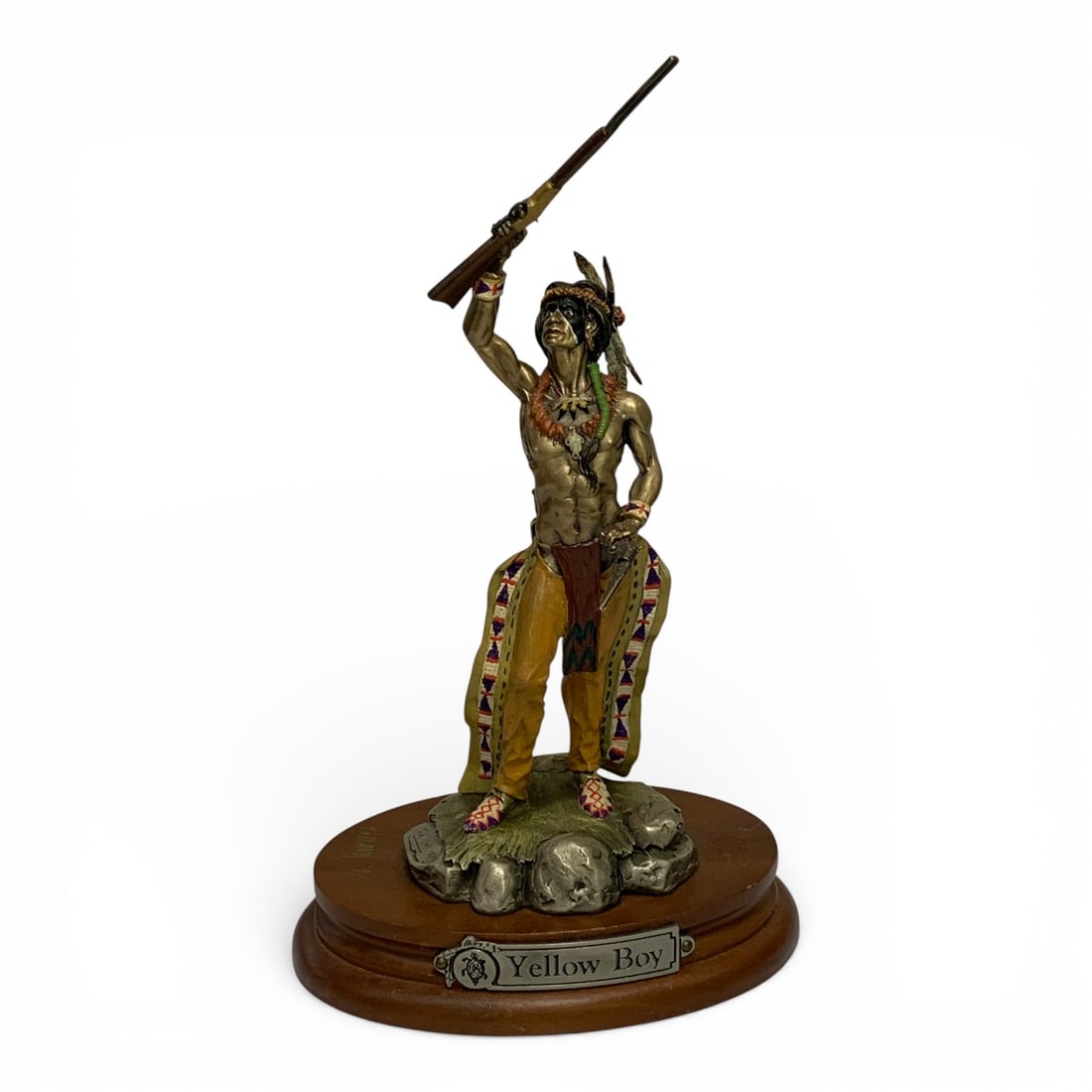 1990 Polland Fine Pewter Sculpture, Yellow Boy: Marked On Edge: Yellow Boy, Polland 1990, 02/1200, Chilmark, Fine Pewter Usa9 3/4" Tall