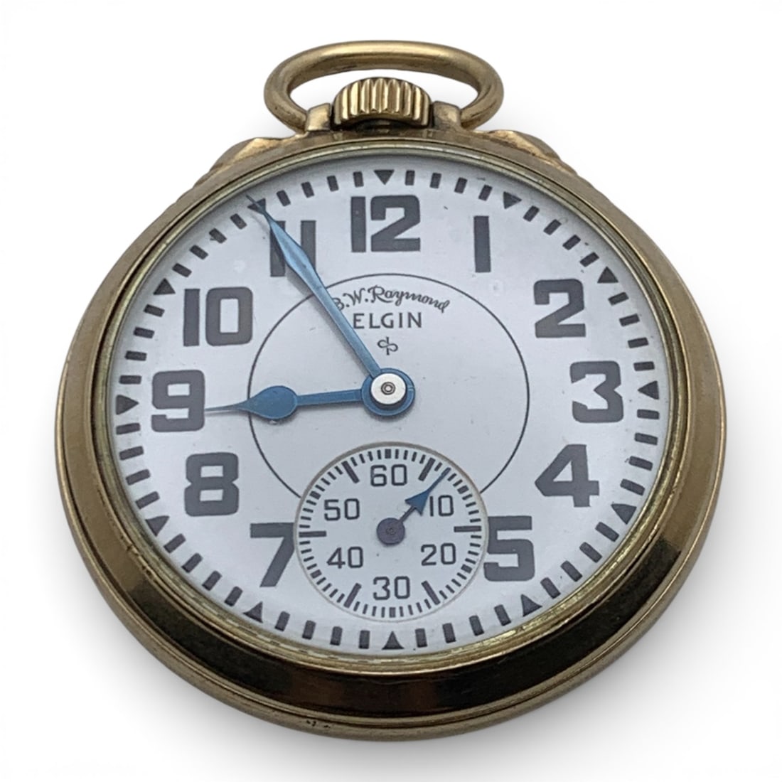 1952 Elgin B. W. Raymond Gold Filled Pocket Watch: Marked On Face: ElginMarked On Back Case: 3055, Cased & Times By Elgin National Watch Co, 10k Gold Filled, Keystone J. Boss, 32792Marked On Movement: Elgin 571 Usa, S555645, 21 Jewels, B. W. Raymond2