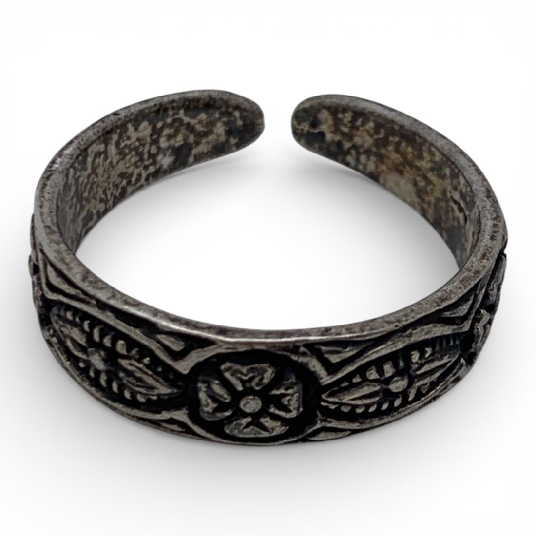 Sterling Silver Floral Ring - 6