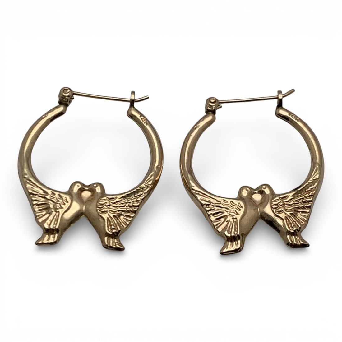 Pair Of 14k Yellow Gold Earrings: Marked 14k - 1" Long - 1.1 DwtGemstones Tested With Presidium Gem Tester Il - Berners Does Not Guarantee Authenticity Of Gemstones