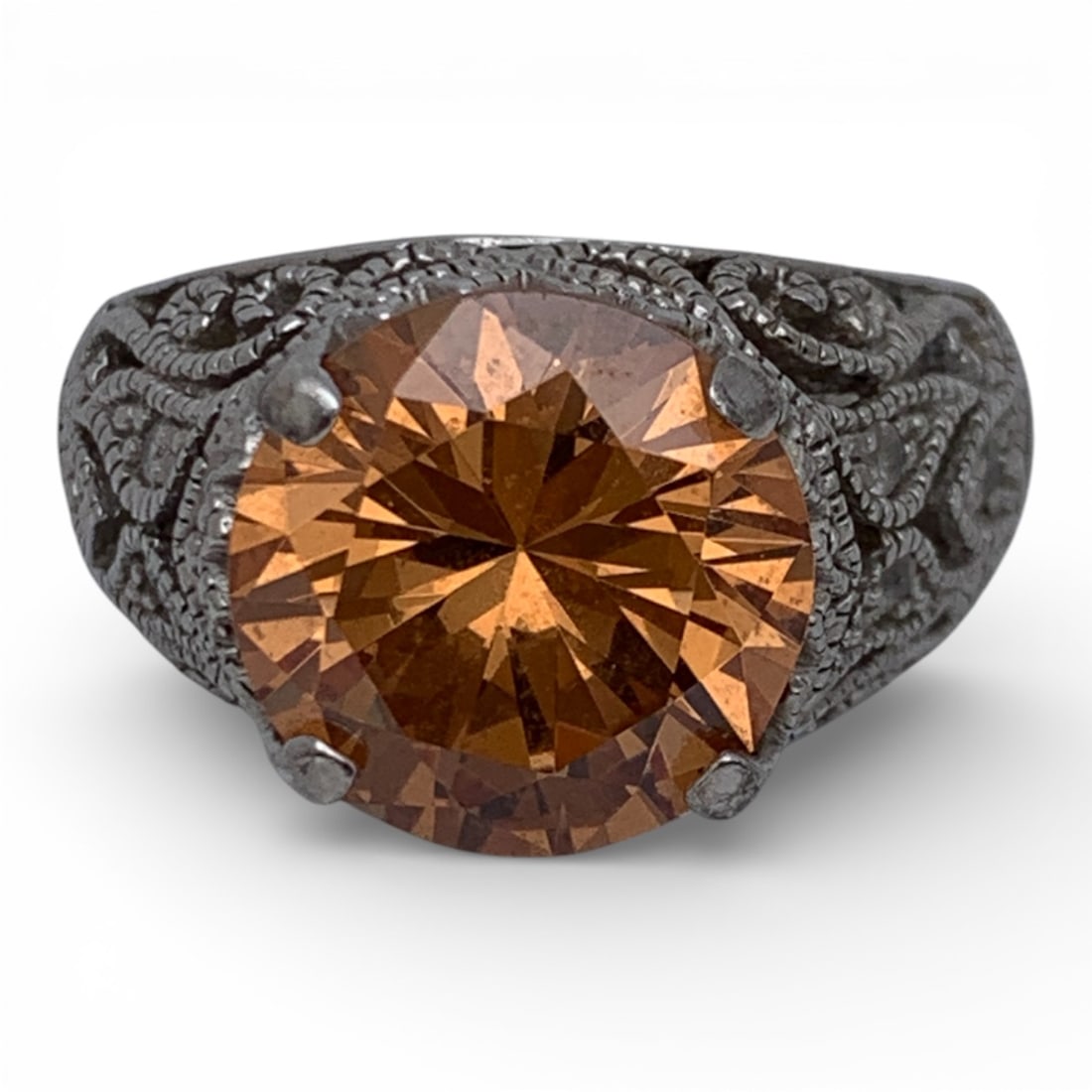 J. Esposito Sterling Silver & Cubic Zirconia Ring: Marked Espo 925 Cz - Size 8.25 - 8.0 Grams