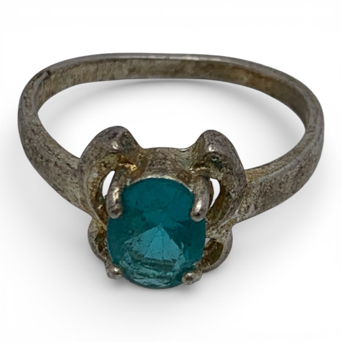 Sterling Silver Ring With Blue Stone - 3