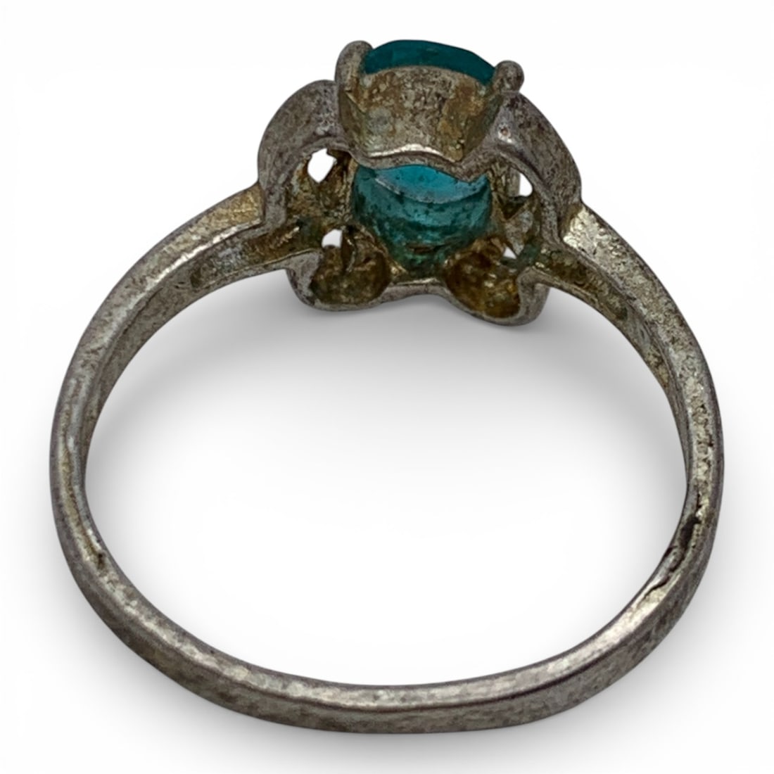 Sterling Silver Ring With Blue Stone - 8