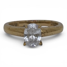 Sterling Silver Gold Tone Ring W Cubic Zirconia