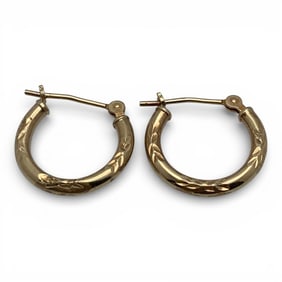 Pair Of 14k Yellow Gold Hoop Earrings