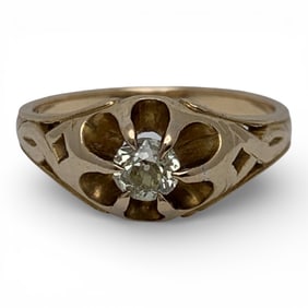 14k Yellow Gold & Diamond Ring