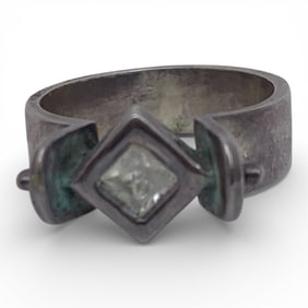 Sterling Silver Ring With Clear Stone