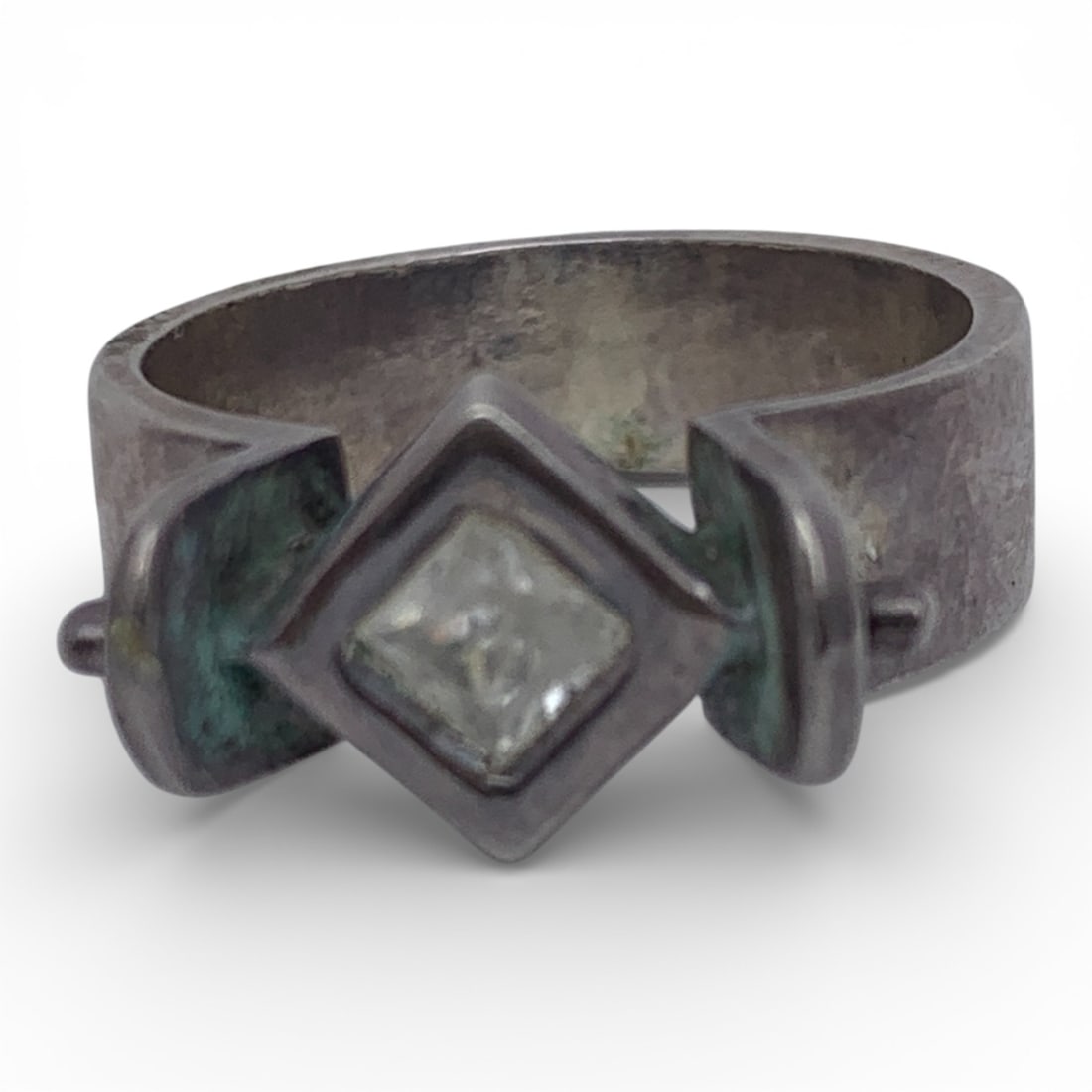 Sterling Silver Ring With Clear Stone - 4