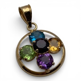 14k Yellow Gold & Precious Stone Pendant