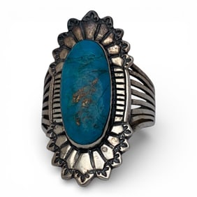 Sterling Silver & Blue Stone Ring