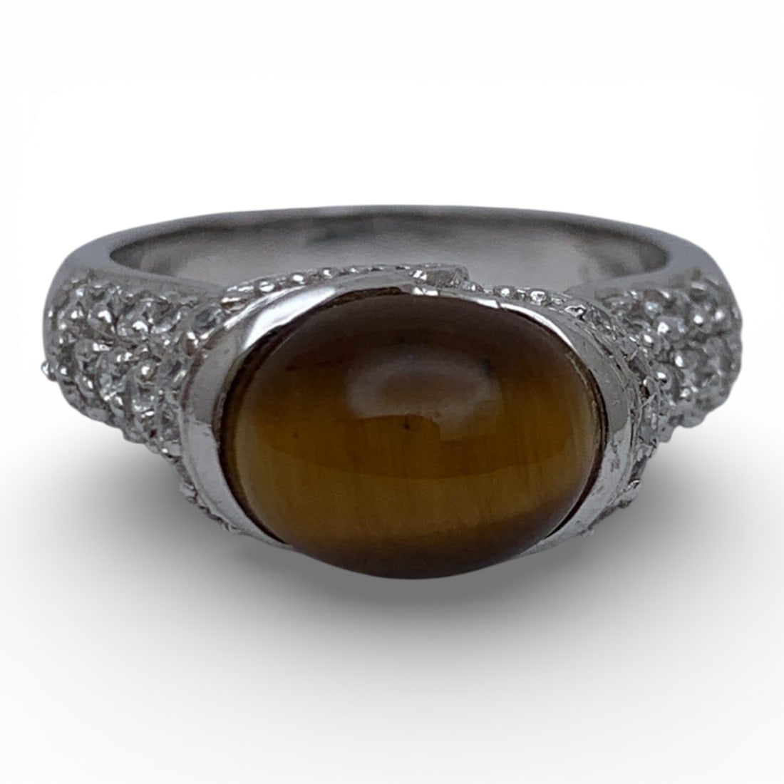 J. Esposito Sterling Silver & Cubic Zirconia Ring: Marked Espo 925 Cz - Size 7 - 5.2 Grams