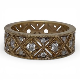 Sterling Silver Gold Tone Ring W Cubic Zirconia