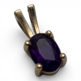 14k Yellow Gold & Amethyst Pendant