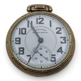 Antique 1949 Hamilton 10k Gold Filled Pocket Watch