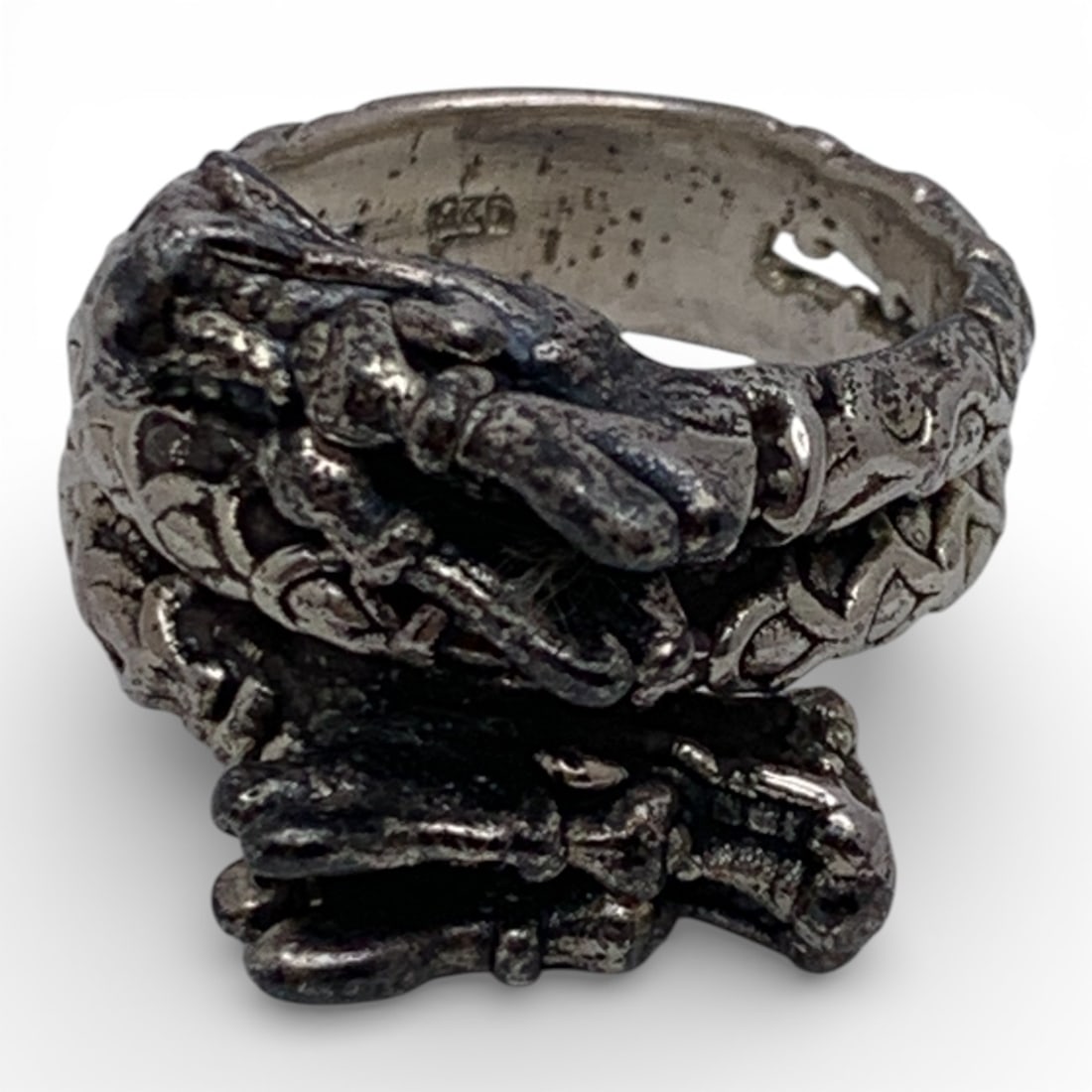 Sterling Silver Dragon Ring - 12