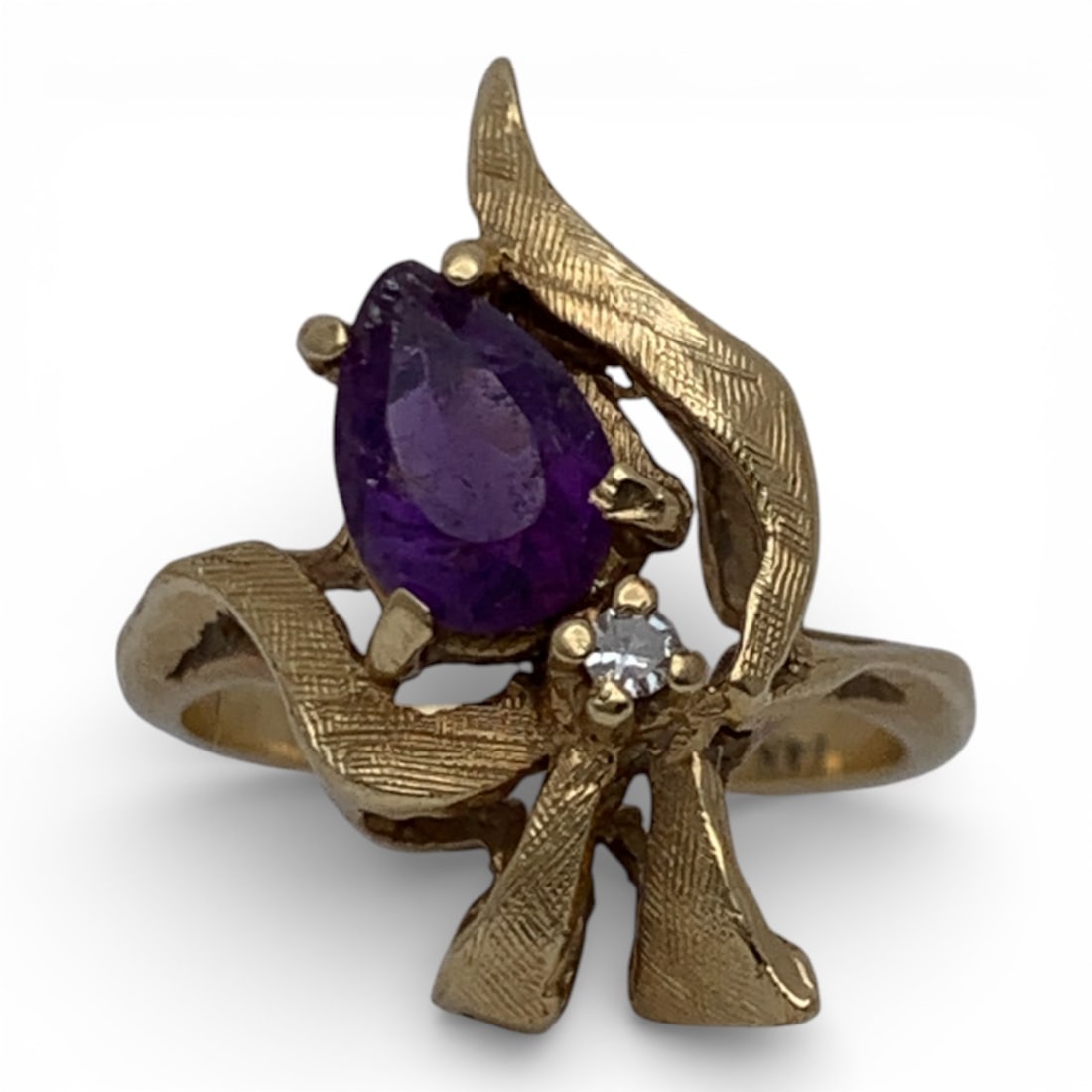 14k Yellow Gold Diamond & Amethyst Ring (1 of 4)