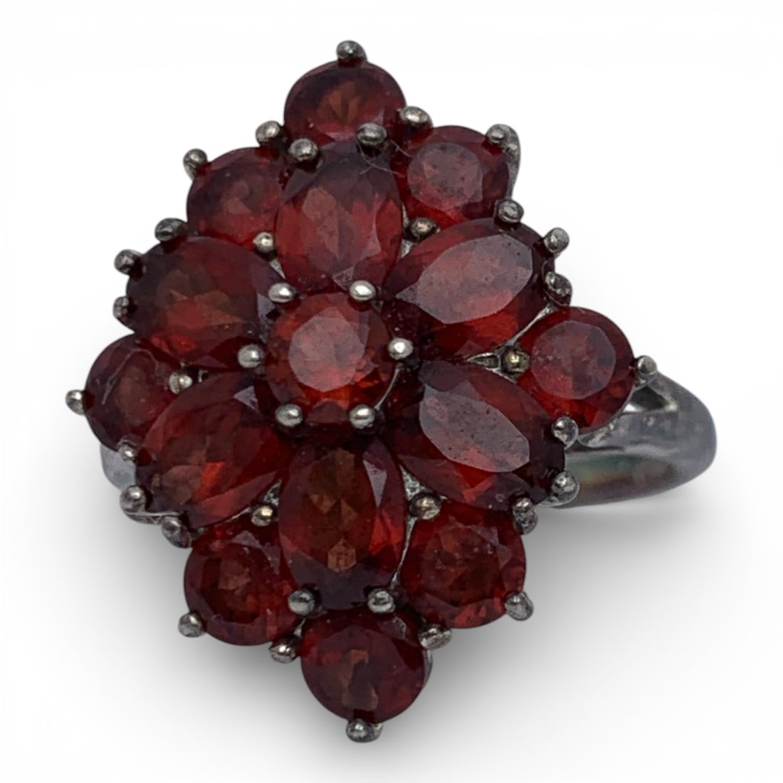 Sterling Silver Ring With Red Stones (1 of 8)