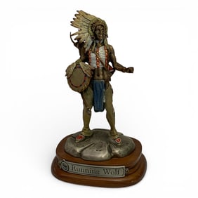 1984 Polland Fine Pewter Sculpture, Running Wolf