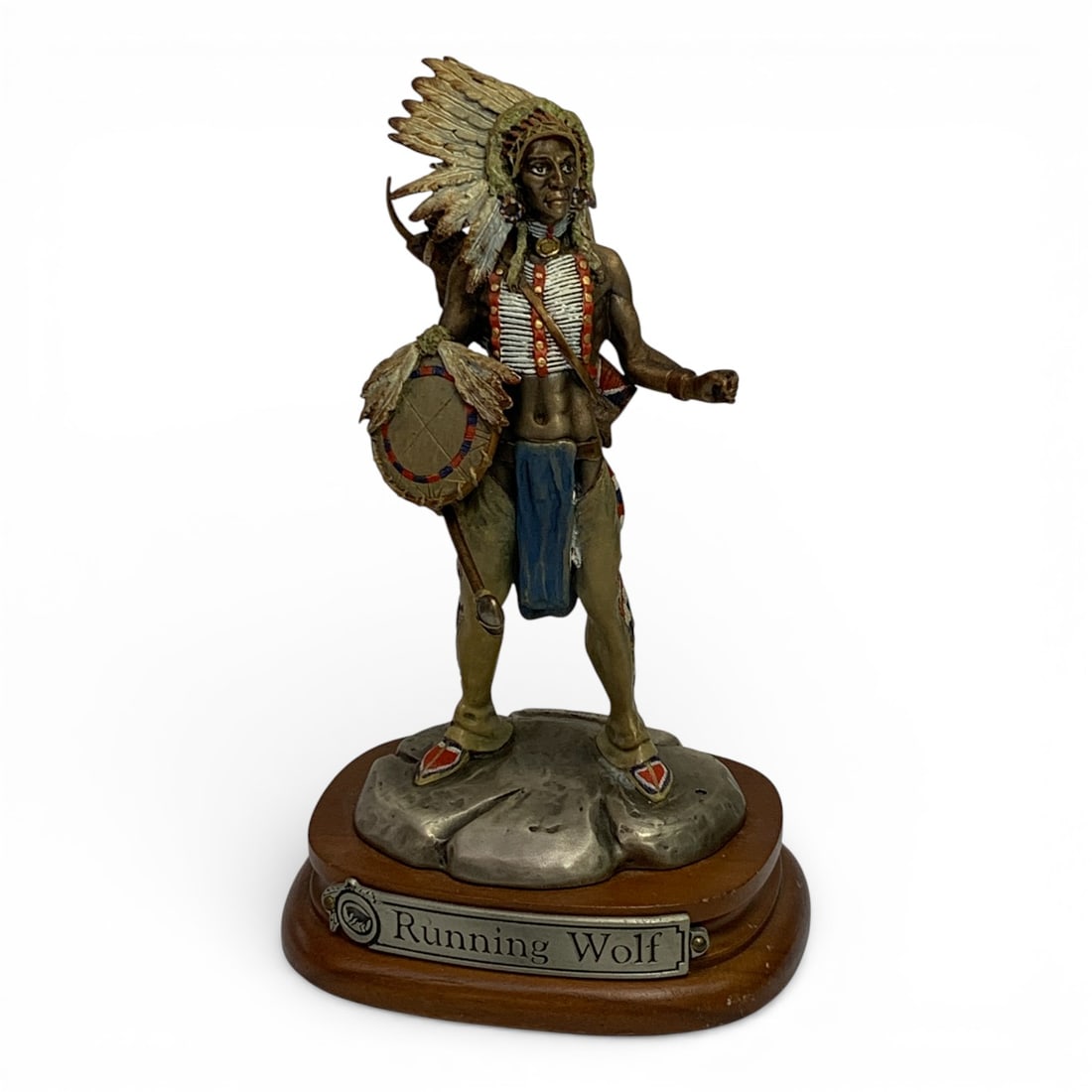 1984 Polland Fine Pewter Sculpture, Running Wolf: Marked On Edge: Running Wolf, 518/1200, Polland 1984, Chilmark, Fine Pewter Usa7 1/4" Tall