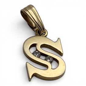 14k Yellow Gold & Diamond Pendant