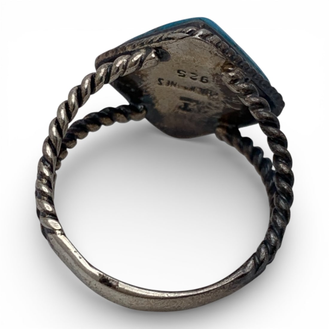 Sterling Silver Ring With Blue Stone - 10