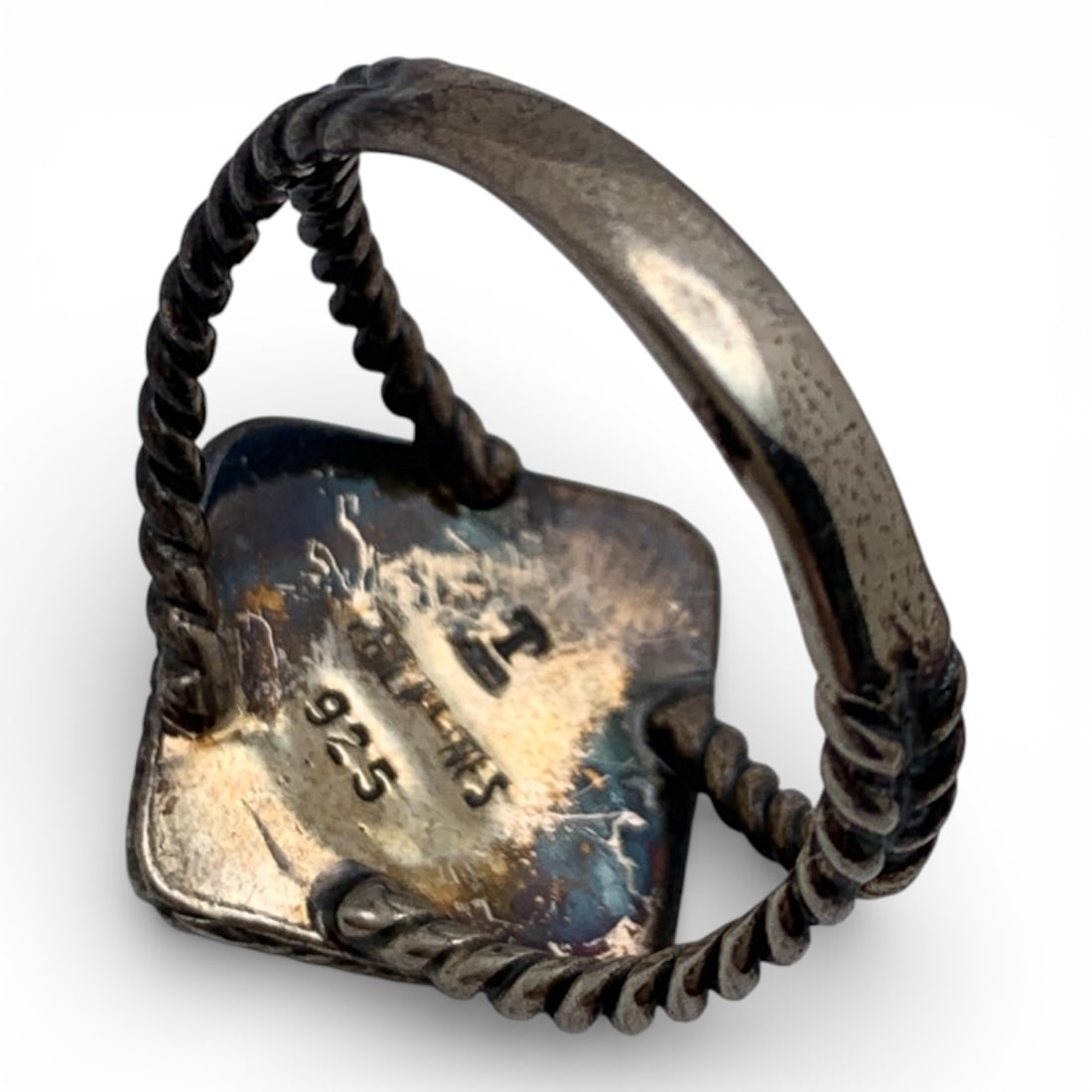 Sterling Silver Ring With Blue Stone - 7