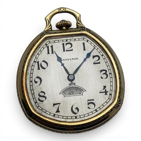 Antique Hamilton 14k Gold Filled Pocket Watch