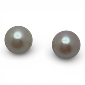 Pair Of 14k Yellow Gold & Pearl Earrings