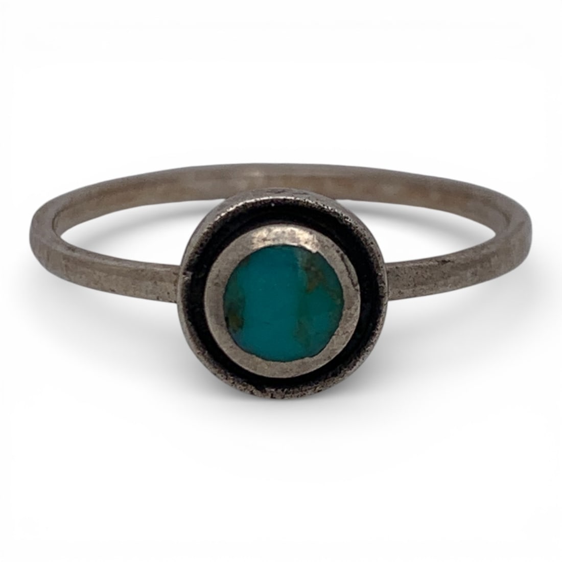 Sterling Silver Ring With Blue Stone - 7