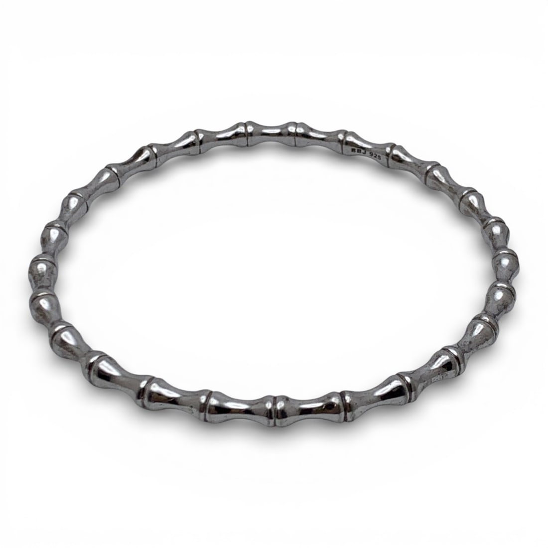 Sterling Silver Bangle Bracelet: Marked 925 - 2 1/2" Inside Width - 19.9 Grams