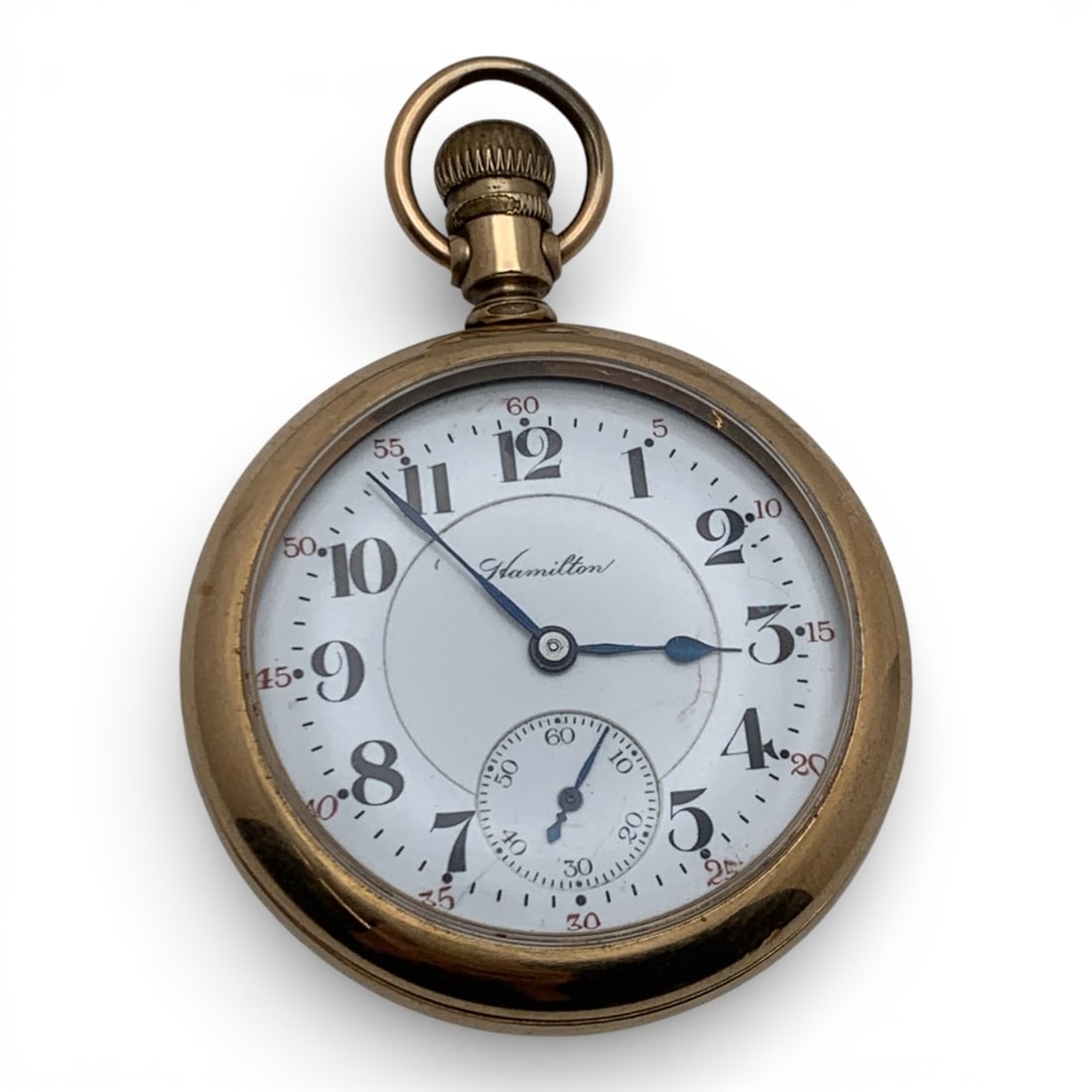 Antique 1912 Hamilton Gold Filled Pocket Watch: Marked On Face: HamiltonMarked On Back Case: C.w.c.co. Trade Mark, 2302082, Warranted Crescent 25 YearsMarked On Movement: Hamilton Watch Co, 21 Jewels, 884657, 9922 7/8" Long - 104.1 Grams