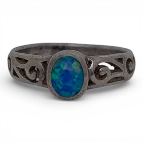 Sterling Silver & Opal Ring
