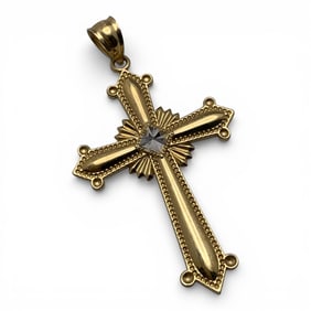 14k Yellow Gold Cross Pendant