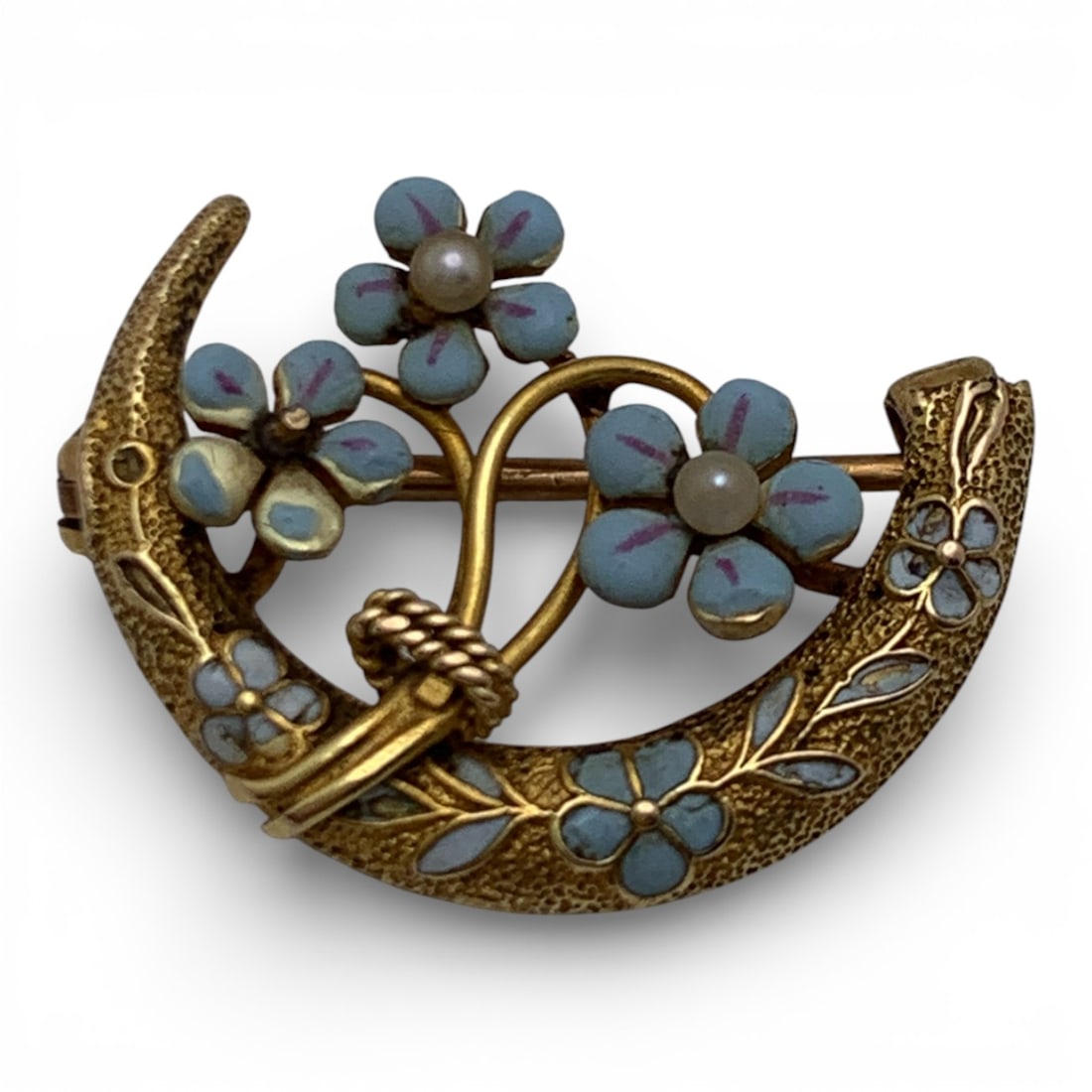 14k Yellow Gold Enameled Pin: Marked 14k - 3/4" Long - 1.1 DwtGemstones Tested With Presidium Gem Tester Il - Berners Does Not Guarantee Authenticity Of Gemstones